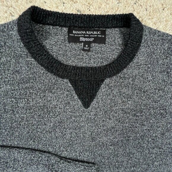 Banana Republic Filpucci Sweater Women Medium Wool Blend Yarn Pullover Gray - Picture 5 of 7
